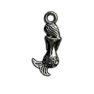 Mermaid Pendant Silver Tone Charm Bracelet Necklace Jewelry Craft Dangle u  Naut